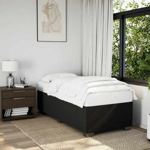 Sengeramme uden madras i sort stof 100 x 200 cm
