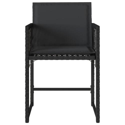 Havestole med hynder 4 stk. polyrattan sort