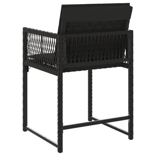 Havestole med hynder 4 stk. polyrattan sort
