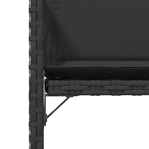 Havestole med hynder 4 stk. polyrattan sort