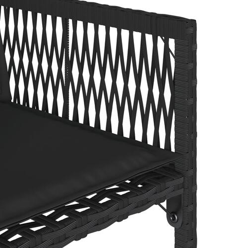Havestole med hynder 4 stk. polyrattan sort