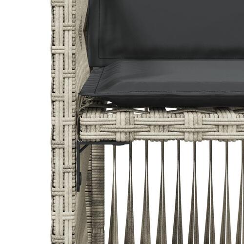 Havestole 4 stk. med hynder polyrattan lysegrå