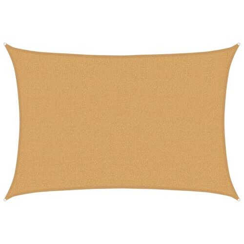 Solsejl 2,5x3,5 m 160 g/m² HDPE rektangulær sandfarvet