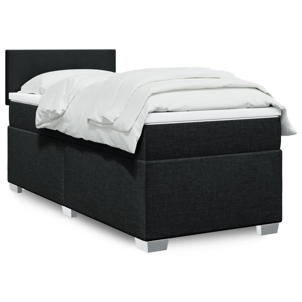 Kontinentalseng med madras 100x200 cm stof sort billede