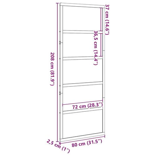 Skydedør 80x208 cm massivt fyrretræ gyldenbrun