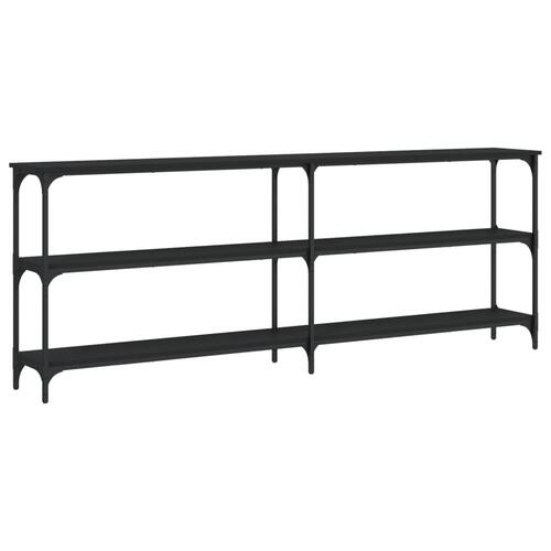 Konsolbord 200x29x75 cm konstrueret træ sort