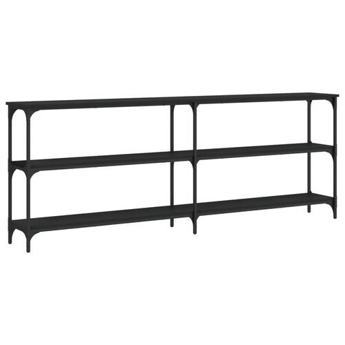 Konsolbord 200x29x75 cm konstrueret træ sort