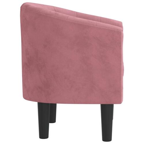 Lænestol velour lyserød