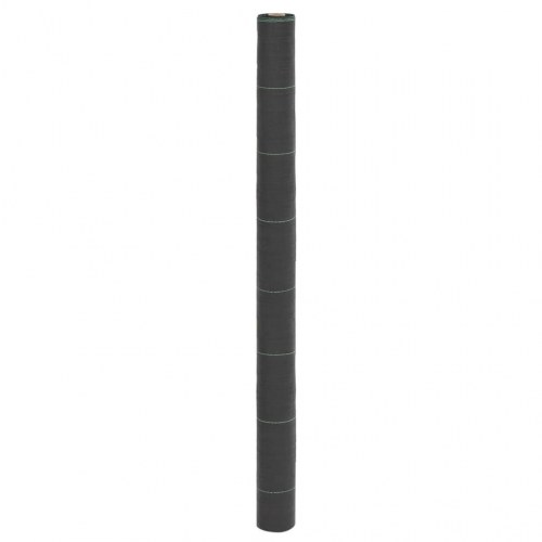 Ukrudtsdug 1,5 x 50 m - sort PP, 150 g/m² med grønne striber