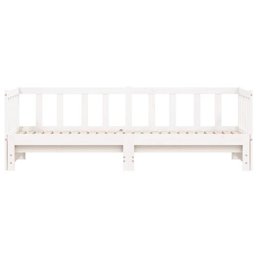 Daybed med udtræk 80x200 cm massivt fyrretræ hvid