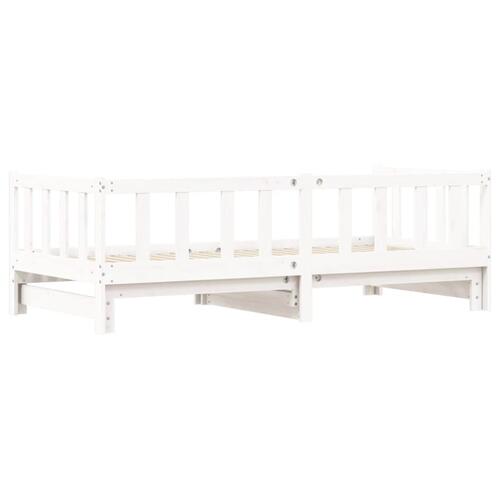 Daybed med udtræk 80x200 cm massivt fyrretræ hvid