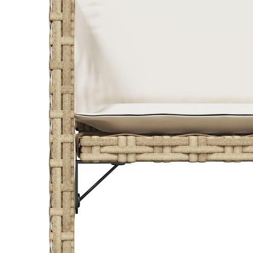 Havestole 4 stk. med hynder polyrattan beige