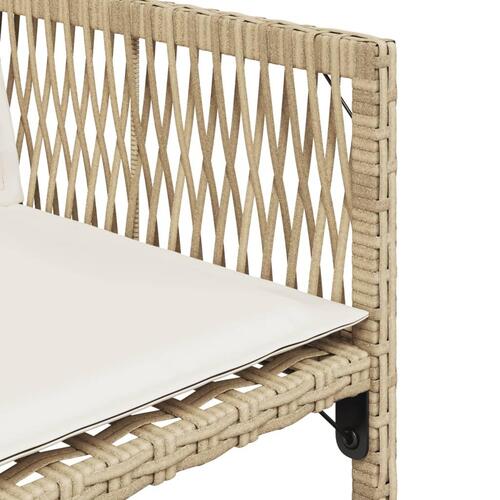 Havestole 4 stk. med hynder polyrattan beige