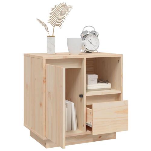 Sengebord 50x34x50 cm massivt fyrretræ