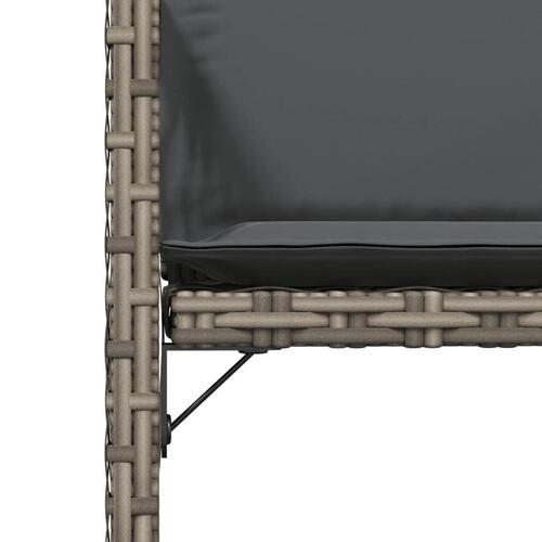 Havestole med hynder 4 stk. polyrattan grå