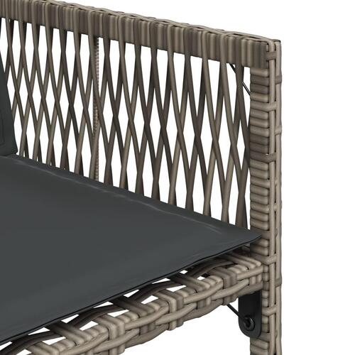 Havestole med hynder 4 stk. polyrattan grå
