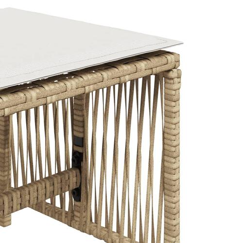 Haveskamler 4 stk. med hynder 41x41x36 cm polyrattan beige