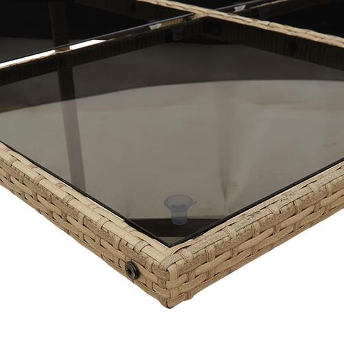 Spisebordssæt til haven 5 dele med hynder polyrattan beige