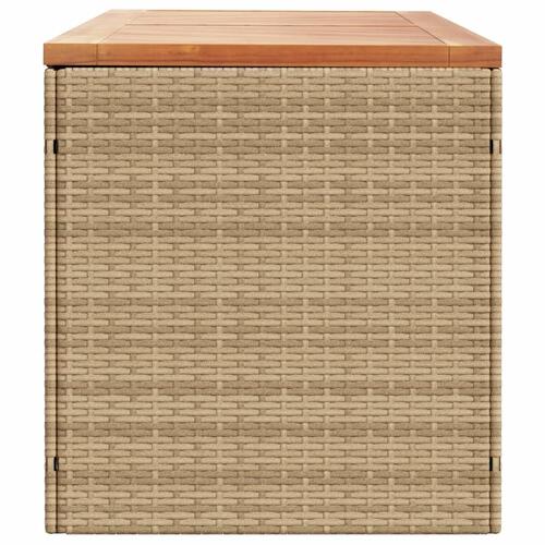 Opbevaringsboks til haven 220x50x54 cm polyrattan akacie beige