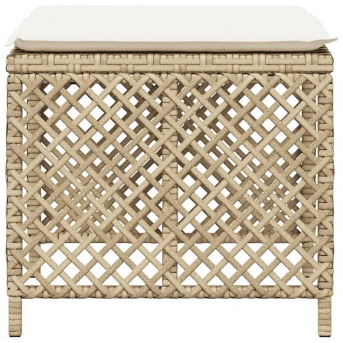 Haveskamler 4 stk. med hynder 41x41x36 cm polyrattan beige
