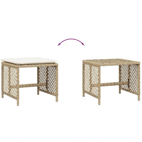 Haveskamler 4 stk. med hynder 41x41x36 cm polyrattan beige