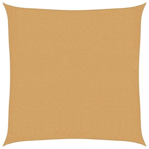Solsejl 3,6 × 3,6 m firkantet - HDPE 160 g/m², sandfarvet