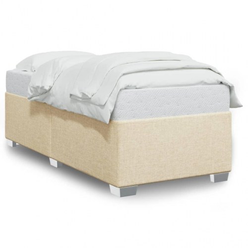 Sengeramme i stof 80 x 200 cm - cremefarvet
