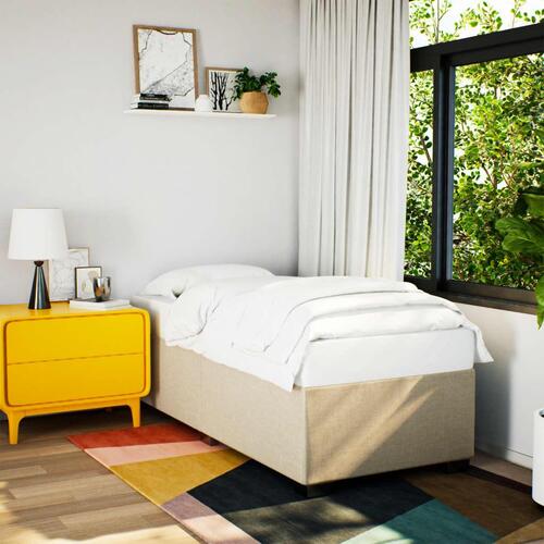 Sengeramme uden madras 90x200 cm stof cremefarvet
