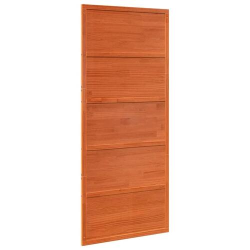 Skydedør 90x208 cm massivt fyrretræ gyldenbrun
