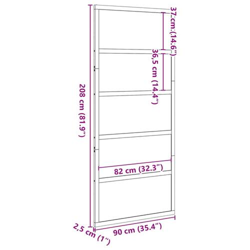 Skydedør 90x208 cm massivt fyrretræ gyldenbrun