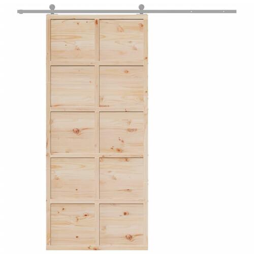 Skydedør 90x208 cm massivt fyrretræ