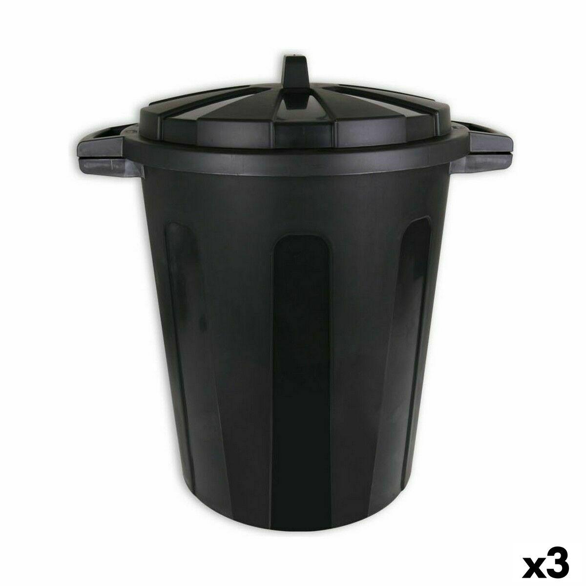 Skraldespand 70 L sort - Dem, 3-pak (56 × 45 × 60 cm)