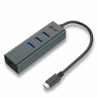 USB Hub C i-Tec C31METALG3HUB Sort Grå 60 W
