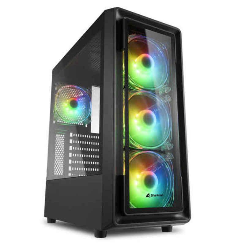 Sharkoon ATX midi-tower kabinet - sort, RGB, 7 udvidelsespladser