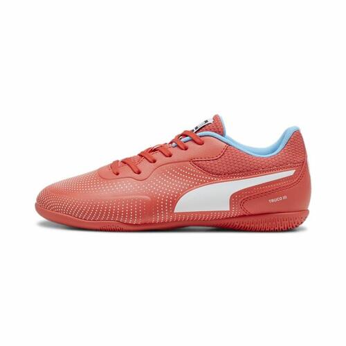 Indendørs fodboldstøvler til børn Puma Truco II Active Hvid Rød Børns Unisex 38.5