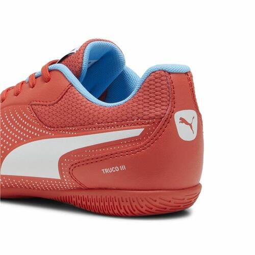 Indendørs fodboldstøvler til børn Puma Truco II Active Hvid Rød Børns Unisex 38.5
