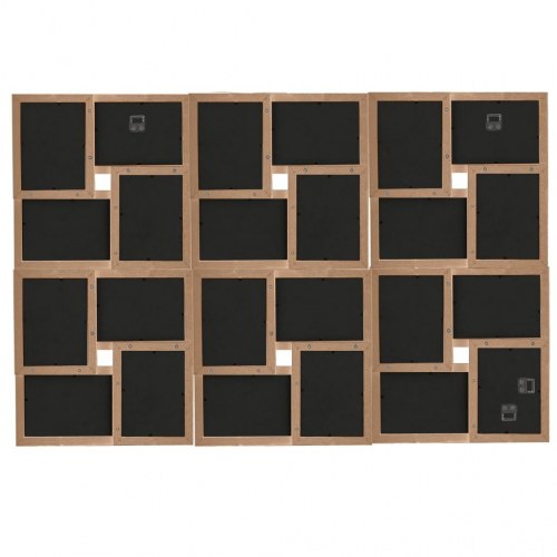 Collagebilledramme til væg 24x(13x18 cm) MDF lysebrun