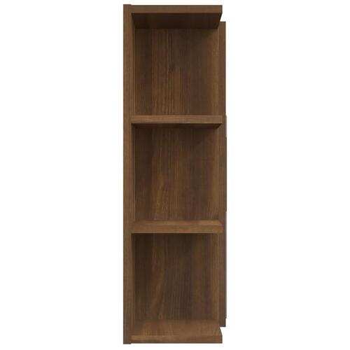 Badeværelsesskab + spejl 80x20,5x64 cm konstrueret træ brunt eg