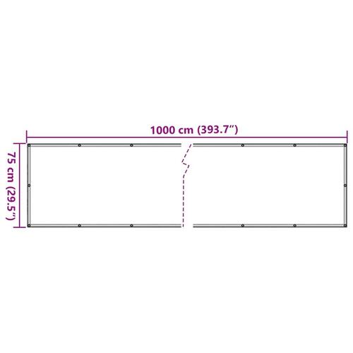 Altanafskærmning 1000x75 cm PVC cremefarvet