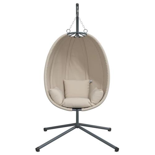 Hængestol på stativ stof og stål beige