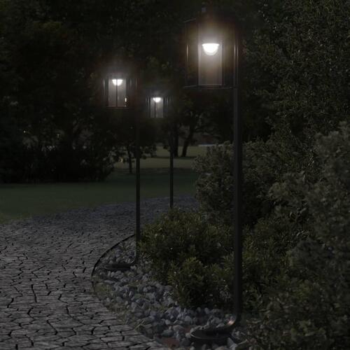 Udendørs standerlamper 3 stk. 100 cm rustfrit stål sort