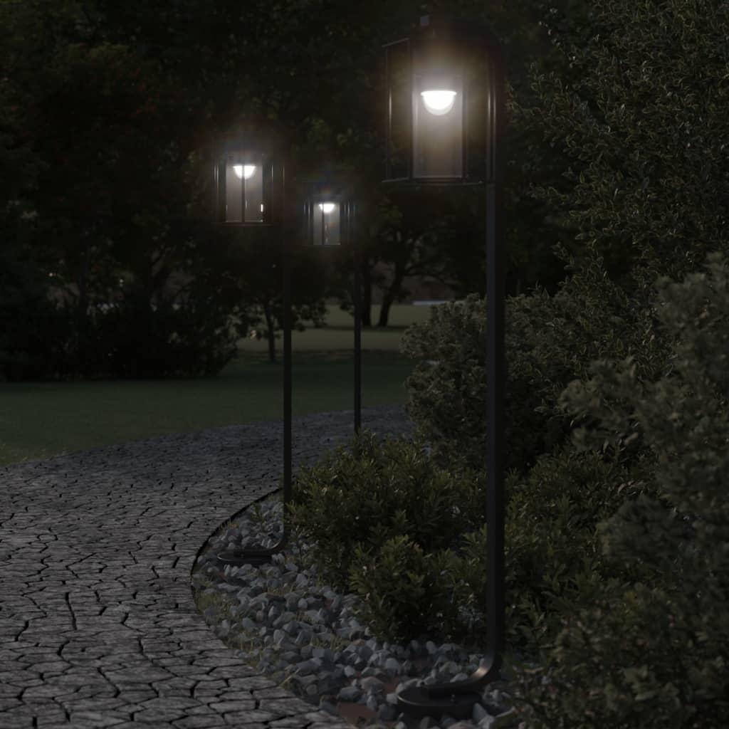 Udendørs standerlamper 3 stk. 100 cm rustfrit stål sort