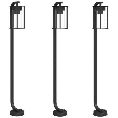 Udendørs standerlamper 3 stk. 100 cm rustfrit stål sort