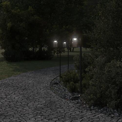 Udendørs standerlamper 3 stk. 100 cm rustfrit stål sort