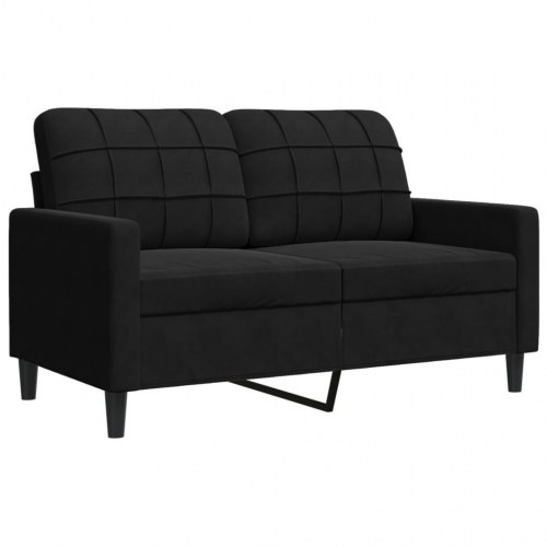 Sofasæt 2 dele med hynder velour sort