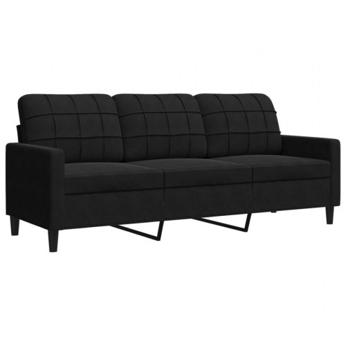 Sofasæt 2 dele med hynder velour sort