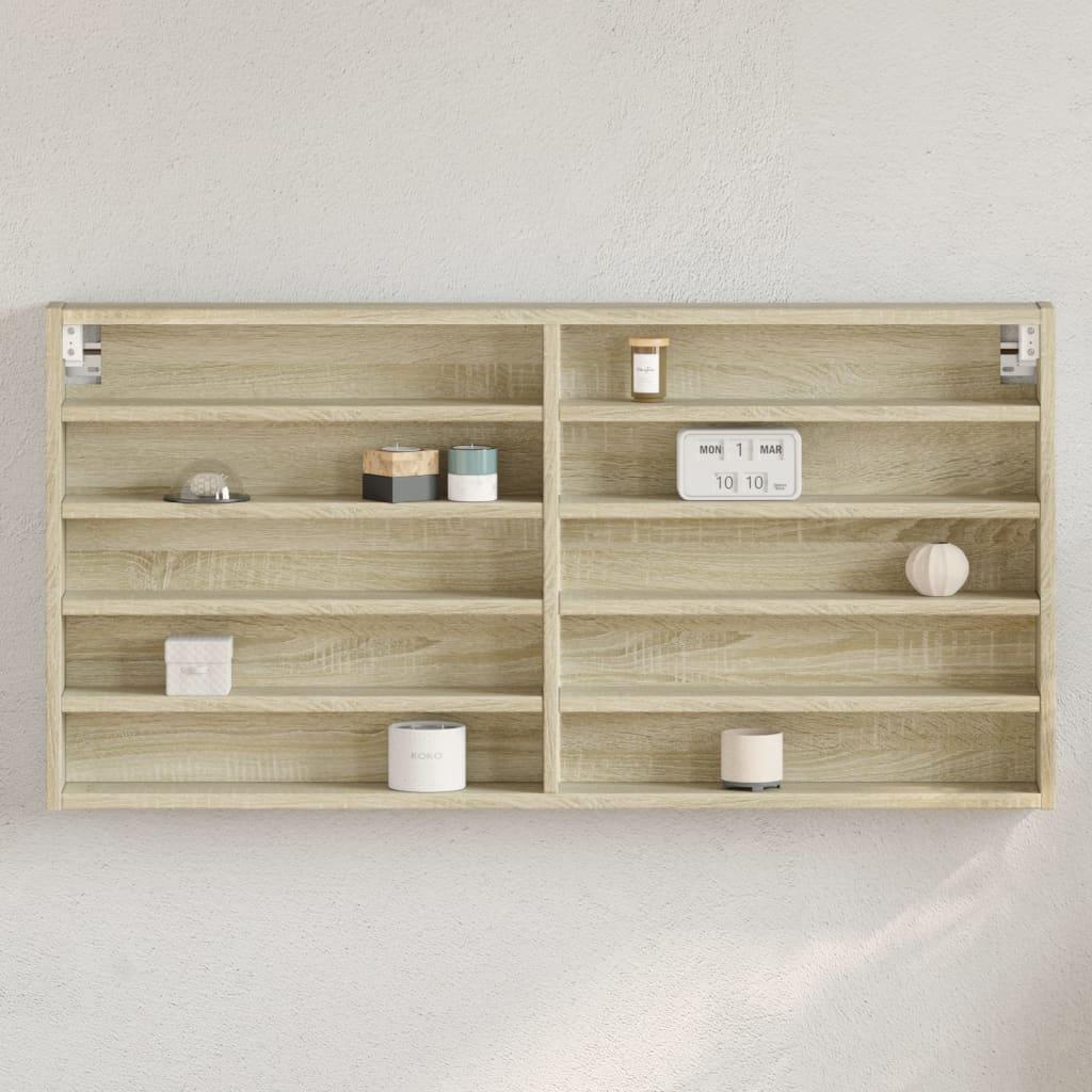 Vitrineskab 100x8,5x50 cm konstrueret træ sonoma-eg