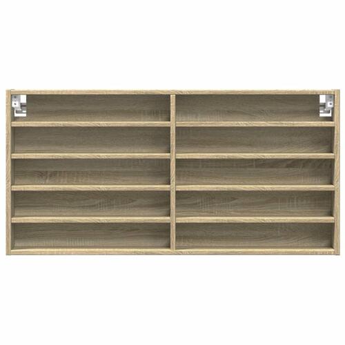 Vitrineskab 100x8,5x50 cm konstrueret træ sonoma-eg