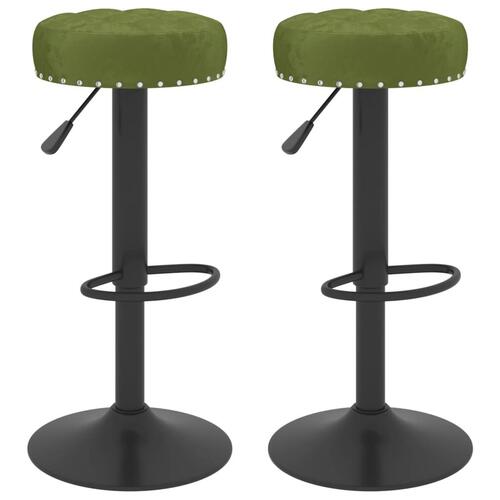 Barstole 2 stk. fløjl lysegrøn