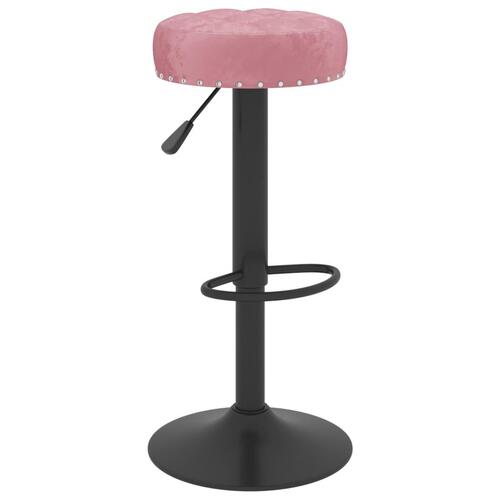 Barstole 2 stk. fløjl pink